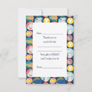 Carte De Remerciements Jote Requin Espèces Remplir