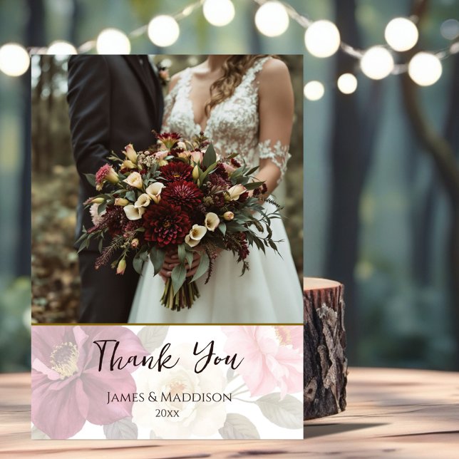 Carte De Remerciements Jouer Fox Autumn Floral (Créateur téléchargé)