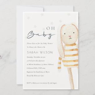 Carte De Remerciements Jouet blanc ivoire Jaune Doux Jouet Oh Baby shower