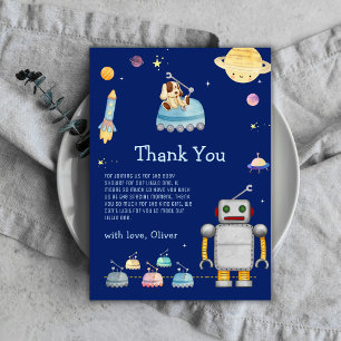 Carte De Remerciements Jouet robot d'aventure pour garçon, douche de bébé