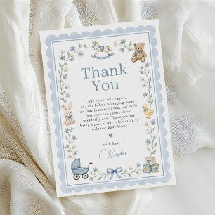 Carte De Remerciements Jouets de nurserie vintage pour garçon Baby Shower