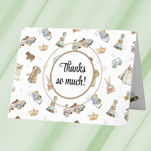 Carte De Remerciements Jouets en bois Vintage personnalisés Motif bébé