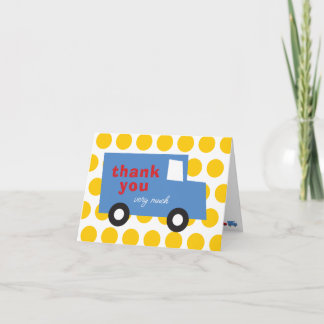 Carte De Remerciements Jouets pour garçons amusants et mignons camion ble