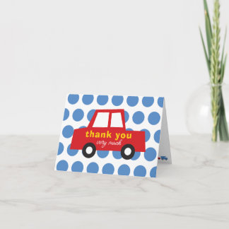 Carte De Remerciements Jouets pour garçons Transport Amusant & Jolie Voit