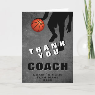 Carte De Remerciements Joueur de basket-ball Entraîneur de basket-ball