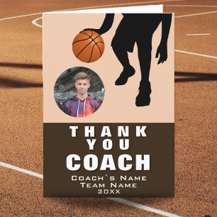 Carte De Remerciements Joueur de basket Silhouette Coach photo