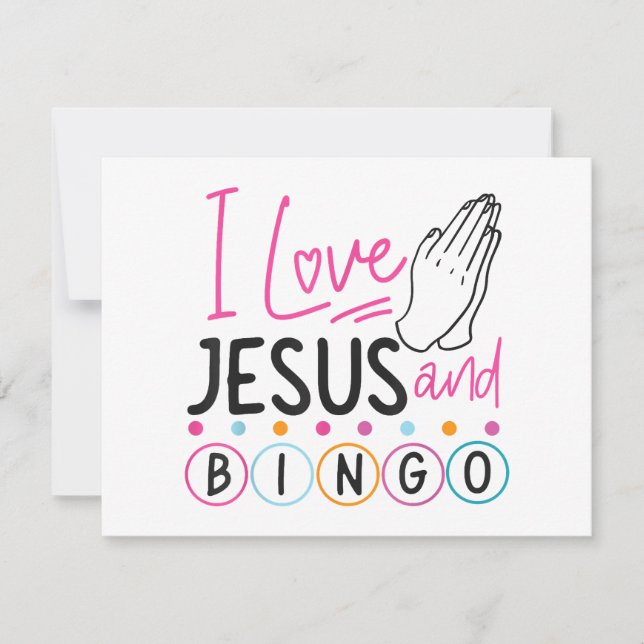 Carte De Remerciements Joueur de Bingo Jésus Foi Chrétien J'aime Jésus Un (Devant)