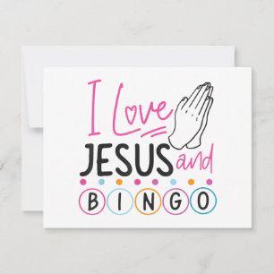 Carte De Remerciements Joueur de Bingo Jésus Foi Chrétien J'aime Jésus Un