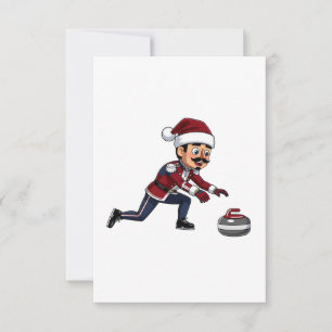 Carte De Remerciements  Joueur de curling Casse-Noisette Fêtes Sports d'h