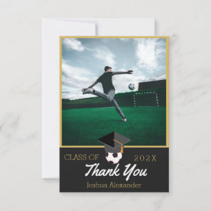 Carte De Remerciements Joueur de football Photo moderne de remise de dipl