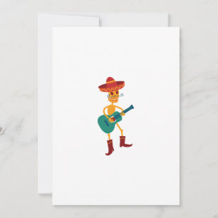 Carte De Remerciements Joueur de guitare squelette festif