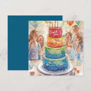 Carte De Remerciements Jour d'anniversaire de pêche sur le thème du plais