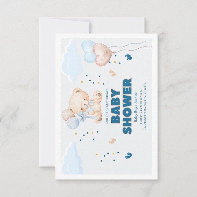 CARTE DE REMERCIEMENTS JOUR DE BABY SHOWER (Devant)