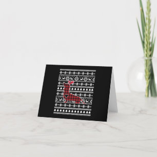 Carte De Remerciements Jour de Noël du chien Dachshund Red Plaid Buffalo