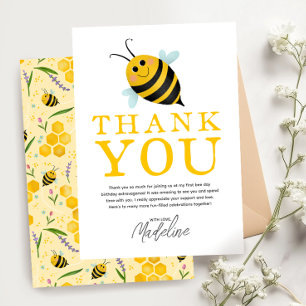Carte De Remerciements Jour des abeilles d'été 1er anniversaire