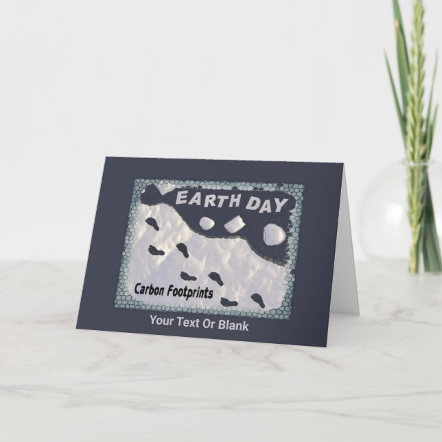 Carte De Remerciements Jour des terres - Empreintes carbone (Devant)
