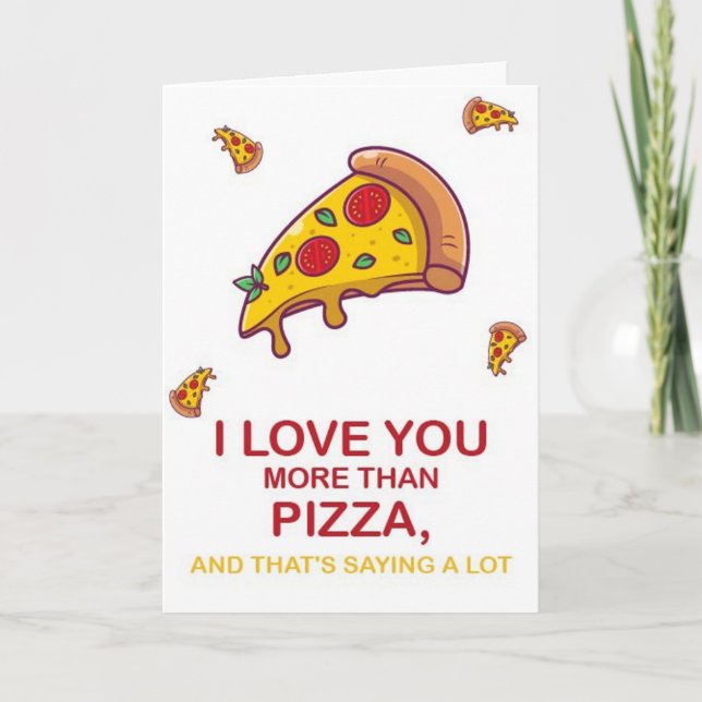 Carte De Remerciements Jour des Valentines de la pizza drôle (Devant)