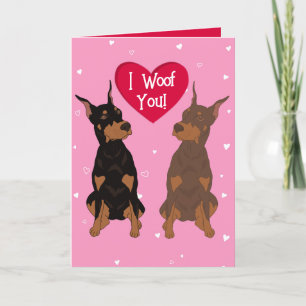 Carte De Remerciements Jour Doberman Pinscher Valentines