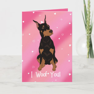 Carte De Remerciements Jour Doberman Pinscher Valentines