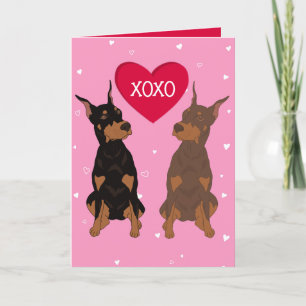 Carte De Remerciements Jour Doberman Pinscher Valentines