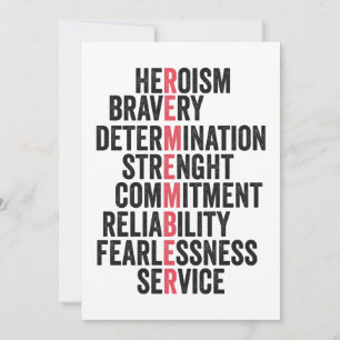 Carte De Remerciements Jour du Souvenir Américain Patriote Vétéran 