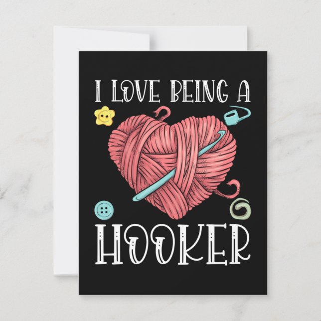 Carte De Remerciements Jour du Tricot du Crochet de fil (Devant)