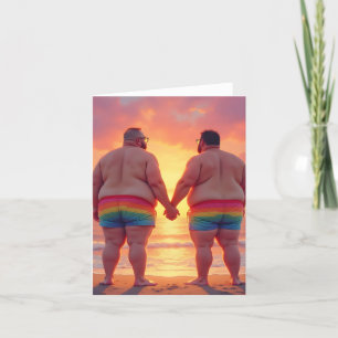 Carte De Remerciements jour gay lgbtq à la plage l'amour est amour arcs-e