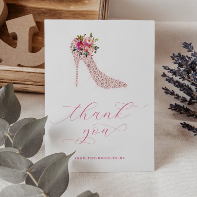 Carte De Remerciements Journée de mariage au script rose  (Créateur téléchargé)