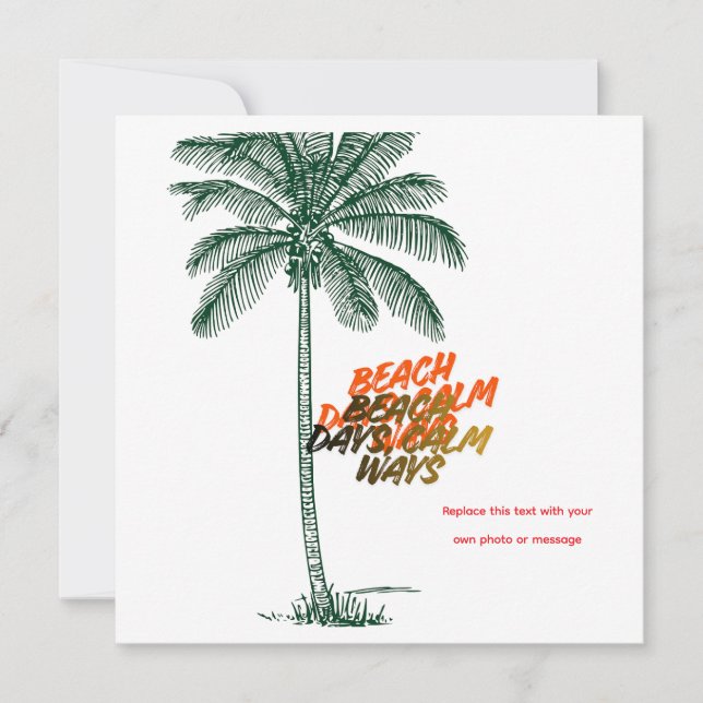Carte De Remerciements Jours de Plage, Voies Calmes (Devant)