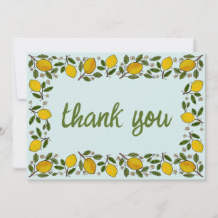 Carte De Remerciements Jovely Lemons Rustique BABY SHOWER PERSONNALISÉ