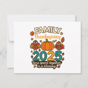 Carte De Remerciements Joyeuse fête d'Action de grâce en famille ensemble