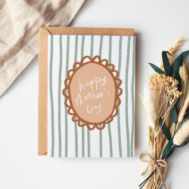 Carte De Remerciements Joyeuse fête des mères, la main tirée sur le cadre (Créateur téléchargé)