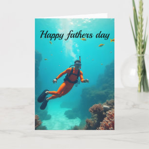 Carte De Remerciements Joyeuse fête des pères snorkeler