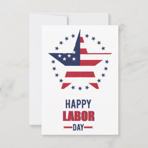 Carte De Remerciements Joyeuse fête du travail avec drapeau américain
