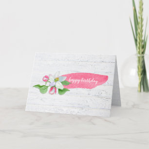 Carte De Remerciements Joyeuse floraison de pommes d'anniversaire sur le