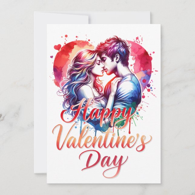 Carte De Remerciements Joyeuse Saint-Valentin (Devant)
