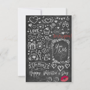 Carte De Remerciements Joyeuse Saint-Valentin - Amour tableau noir