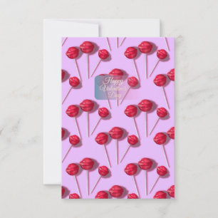 Carte De Remerciements Joyeuse Saint-Valentin Sucette Mignonne Motif Rose