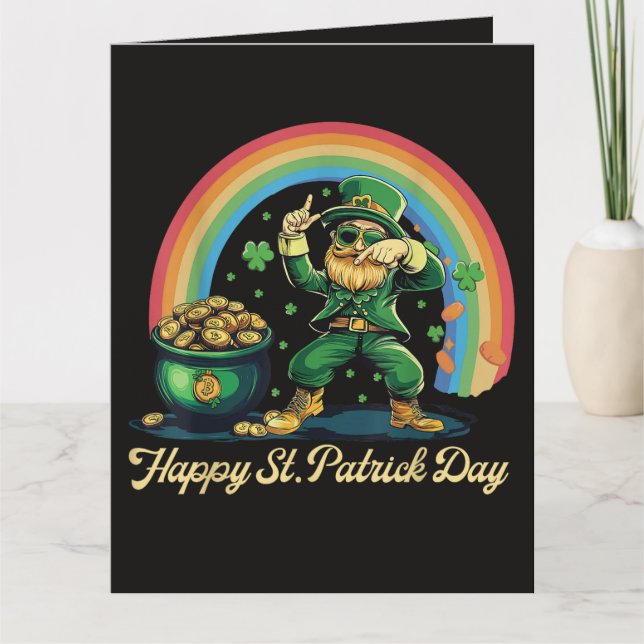 Carte De Remerciements Joyeuse St Patrick journée drôle Leprechaun (Devant)