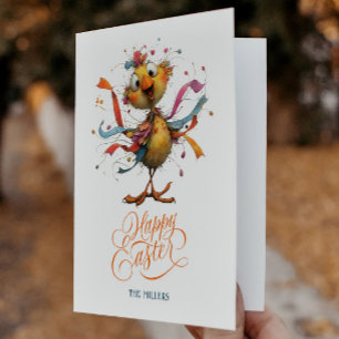 Carte De Remerciements Joyeuses Pâques Illustration de poulet de Pâques f