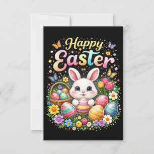 Carte De Remerciements Joyeuses Pâques Petit Lapin