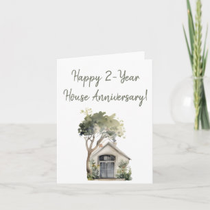 Carte De Remerciements Joyeux 2e anniversaire de maison