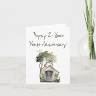 Carte De Remerciements Joyeux 2e anniversaire de maison