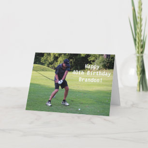 Carte De Remerciements Joyeux 40e anniversaire Golfer Sports Photo
