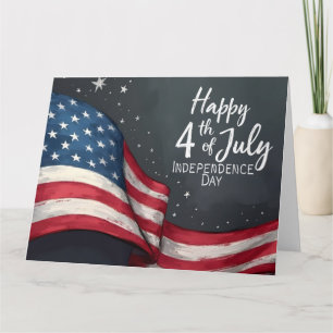 Carte De Remerciements Joyeux 4 juillet Illustration artistique de drapea