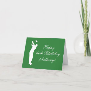 Carte De Remerciements Joyeux 60e anniversaire Golfer Sports Park