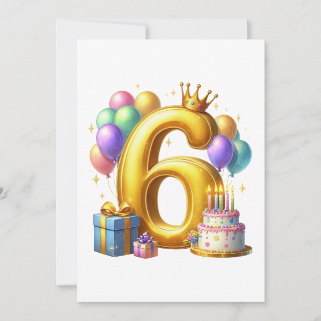 Carte De Remerciements Joyeux 6e Anniversaire (Devant)