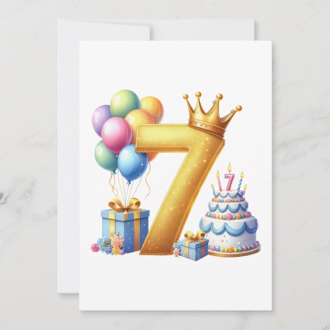 Carte De Remerciements Joyeux 7ème Anniversaire (Devant)