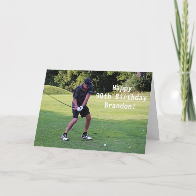 Carte De Remerciements Joyeux 90e anniversaire Golfer Sports Photo (Devant)