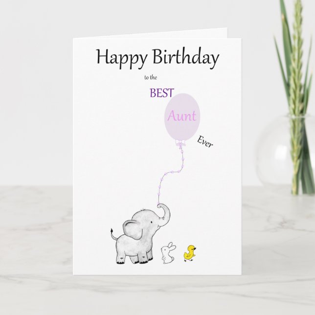 Carte De Remerciements Joyeux anniversaire à la MEILLEURE Tante jamais -  (Devant)